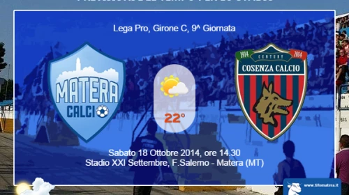 CALCIO - Il Meteo per Matera vs Cosenza